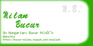 milan bucur business card